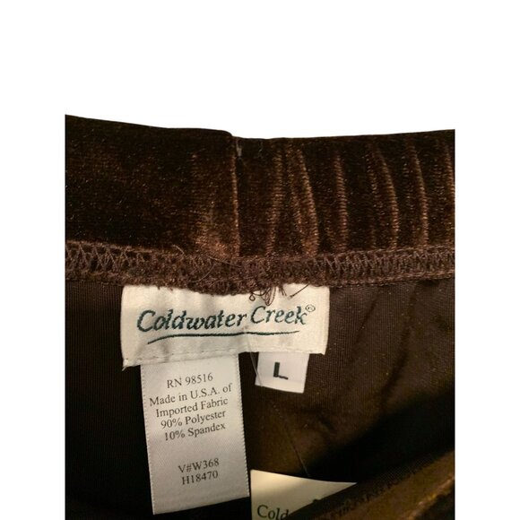 New Coldwater Creek Womens Size Large Velvet Pull On Pants Comfort Lounge Brown - Picture 4 of 5